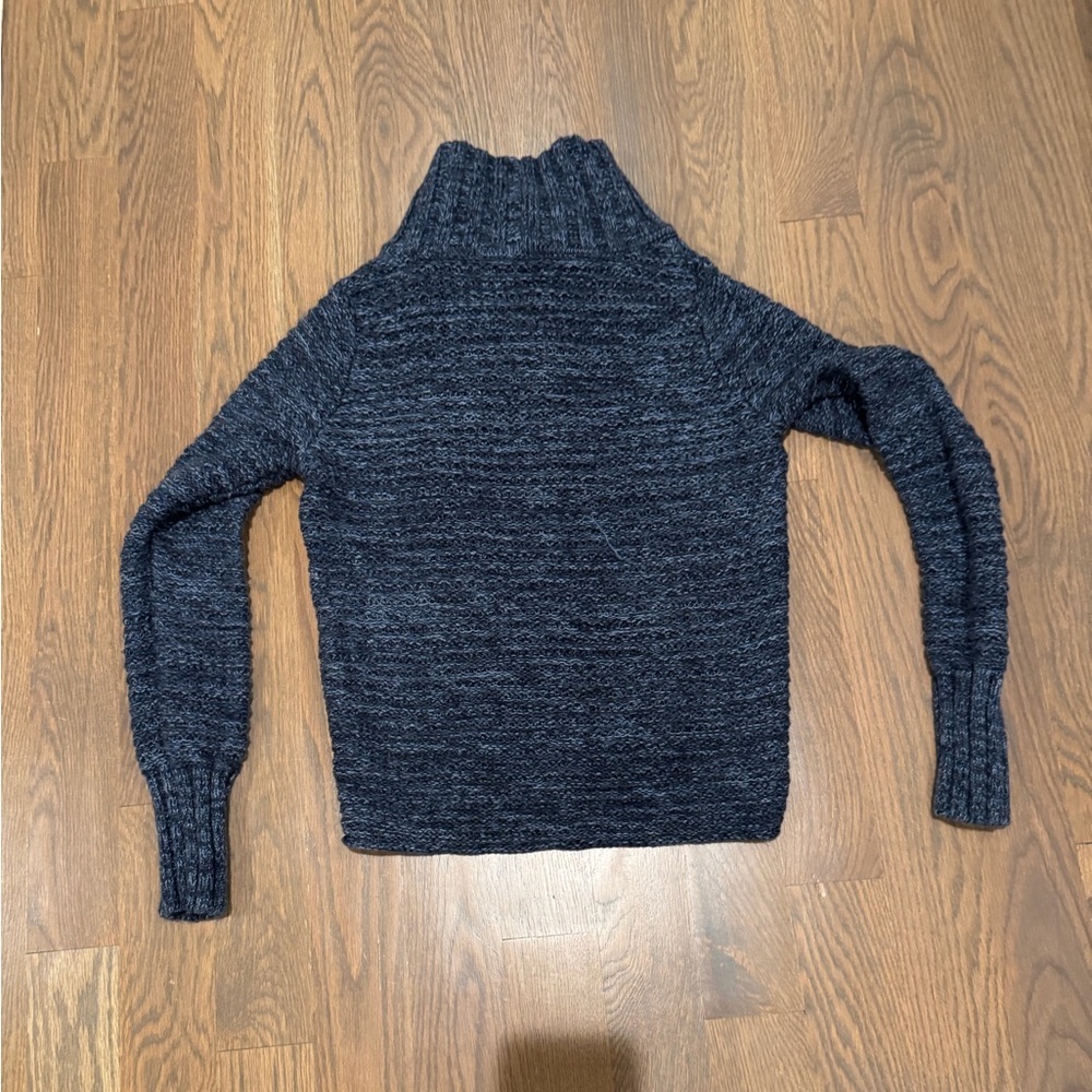 Athleta Blue Cowl Neck Sweater with Asymmetrical Zipper - Picture 10 of 11